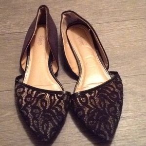 Black Lace Flats